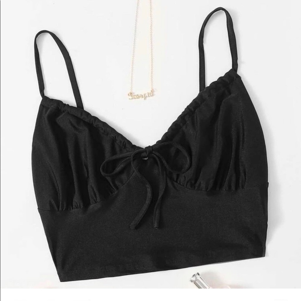 Black cropped top